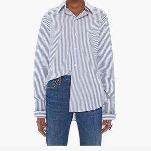 Mother The Roomie Frenchie button down shirt top medium striped art school